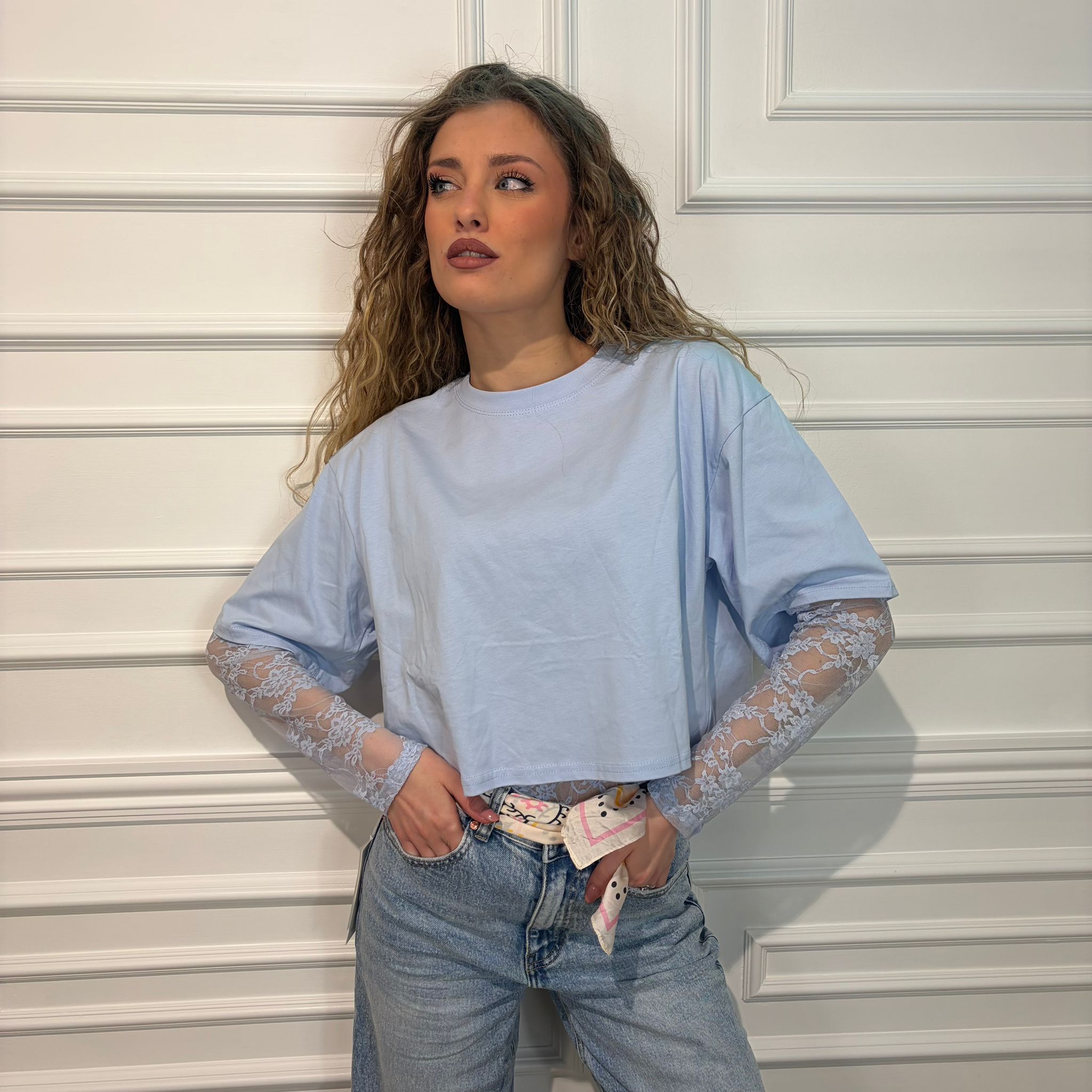 SET LINDA SHIRT E BODY IN PIZZO