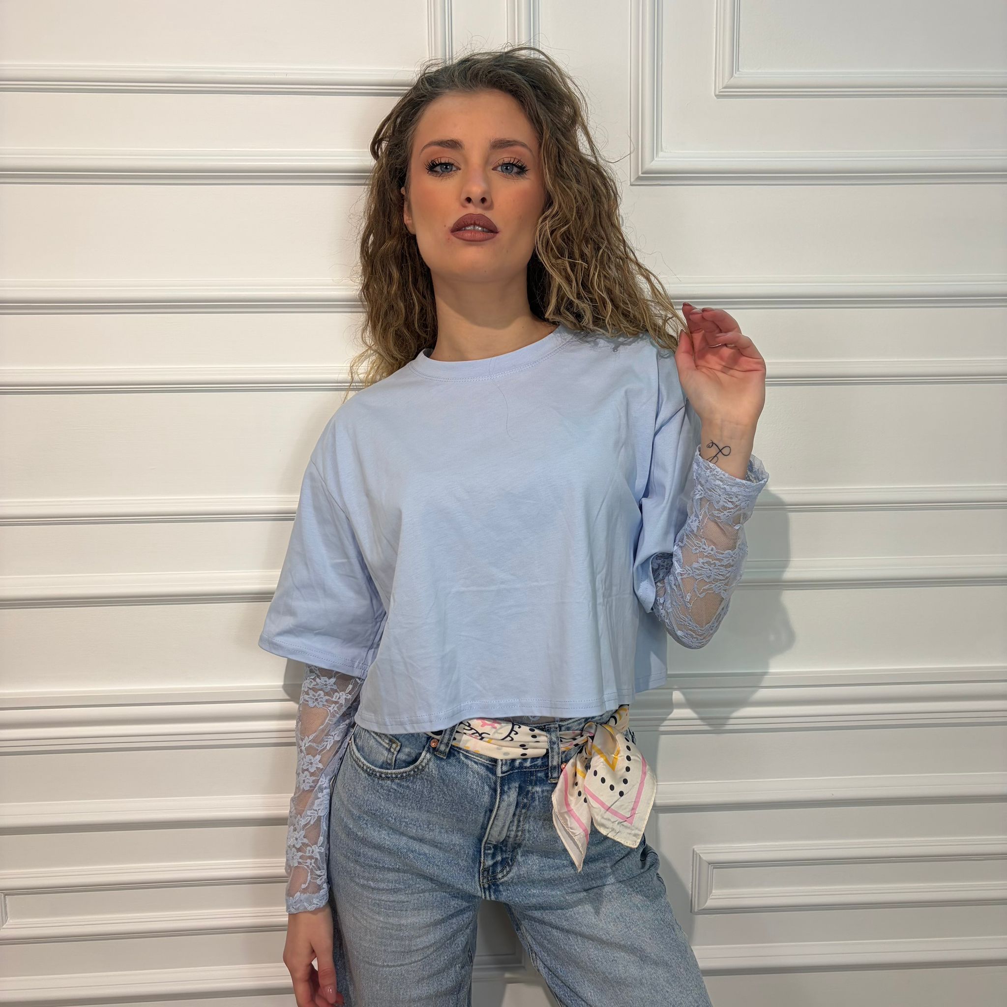 SET LINDA SHIRT E BODY IN PIZZO